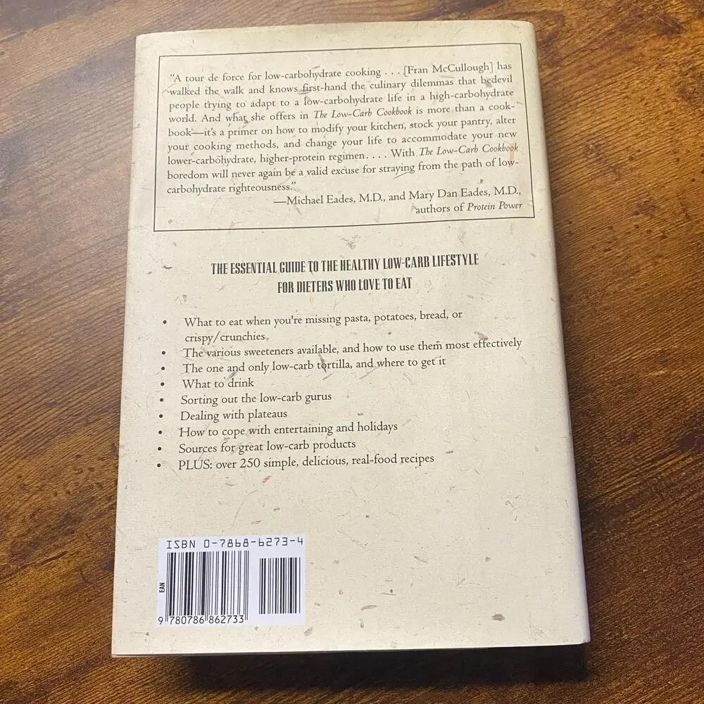 Low-Carb Cookbook Low-Carbohydrate Lifestyle Fran McCullough 1997